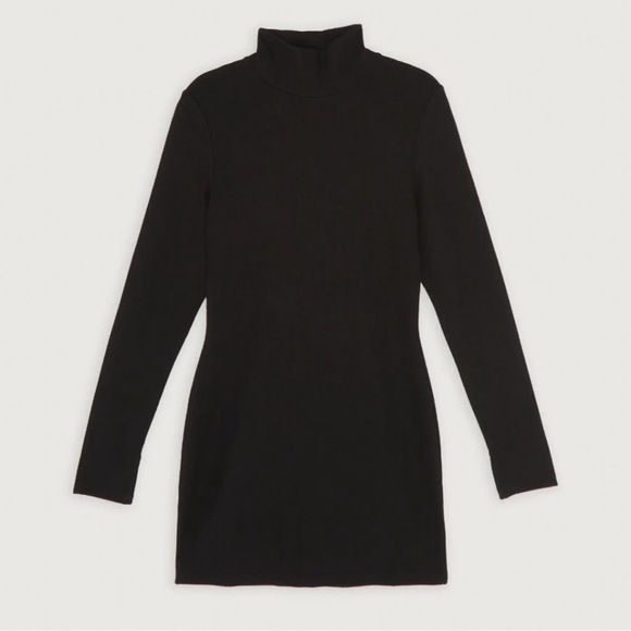OAK + FORT Black Mock Neck Long Sleeve Knit Dress - Picture 4 of 5